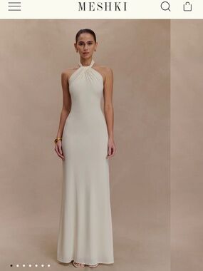 chinese dress ladies Ivory Lace Maxi Dress M main image 0